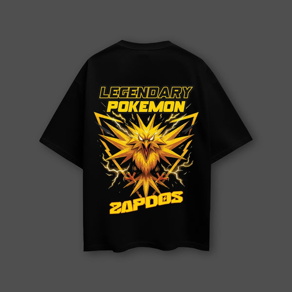 Zapdos Oversized Fit Black T-Shirt