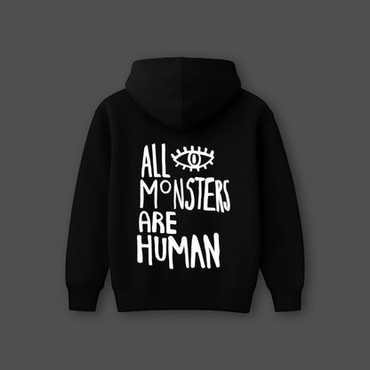Vlack All Monsters Are Human - Oversized Black Hoodie