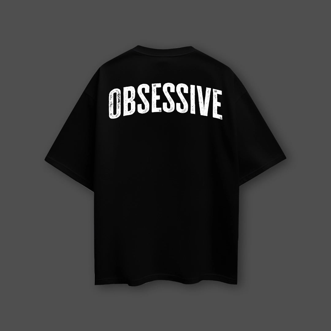 Vlack Obsessive - Black Oversize Fit T-Shirt