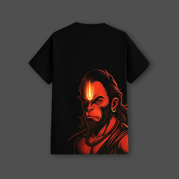 Hanuman Ji Warrior Regular Fit Black T-Shirt