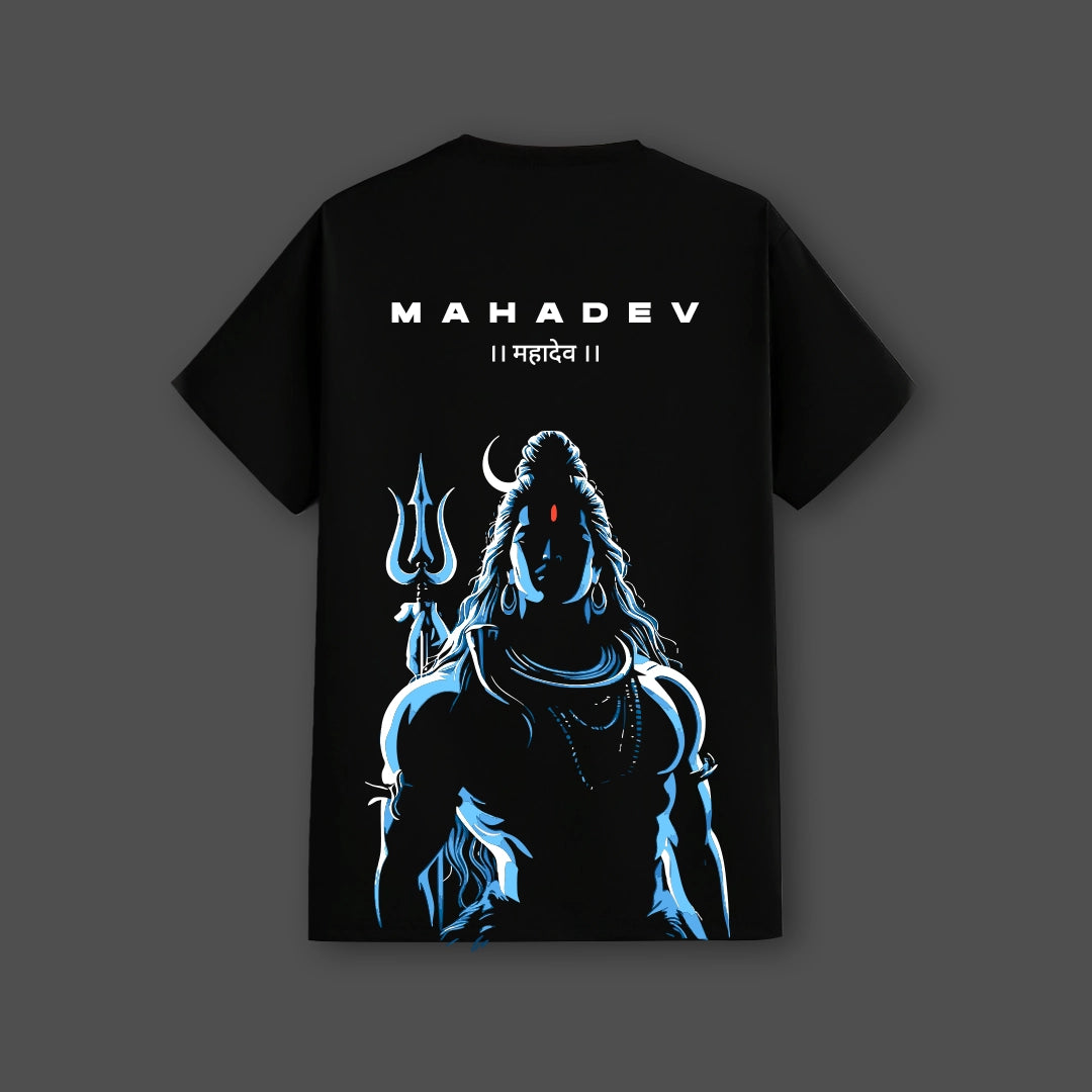 Mahadev Ji Silhouette Regular Fit Black T-Shirt