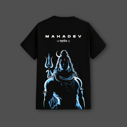Mahadev Ji Silhouette Regular Fit Black T-Shirt