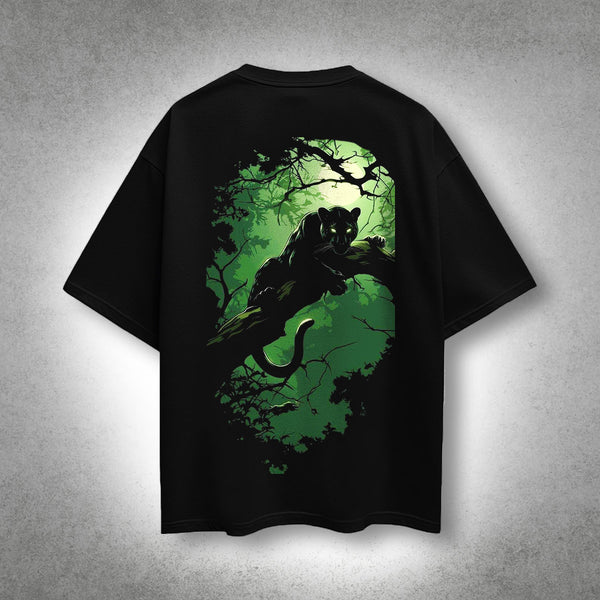 VLACK - Shadow Panther - Front HD Print - Black Oversize Fit Tshirt - Limited Edition