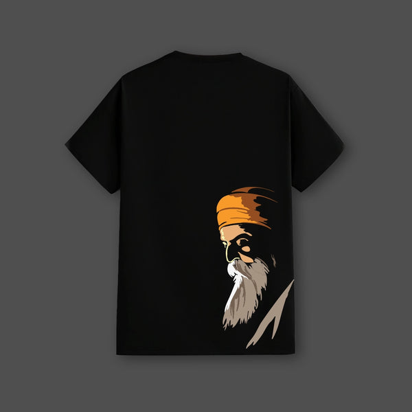 Guru Nanak Dev Ji Regular Fit Black T-Shirt