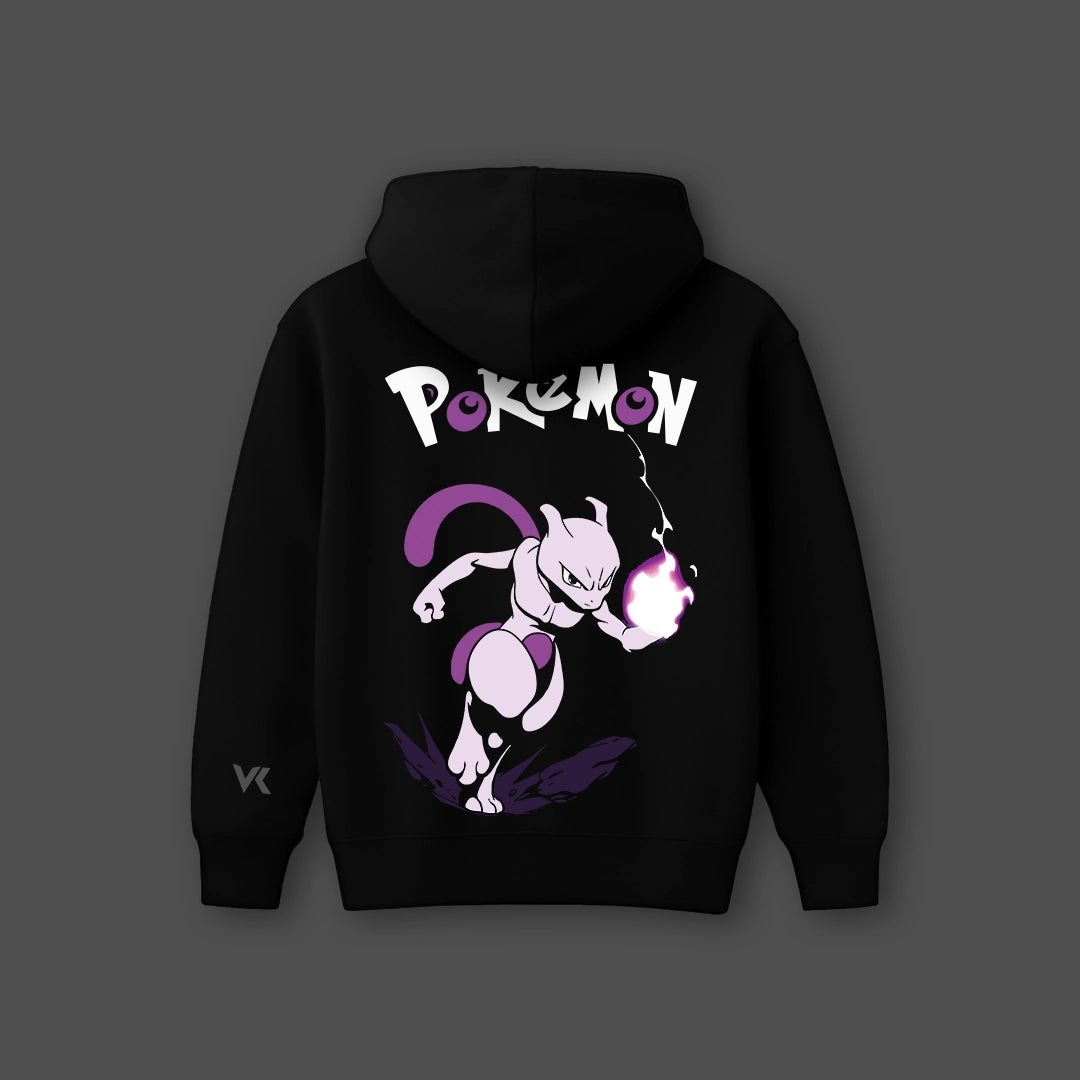Vlack Mewtwo Fightining - Oversized Black Hoodie