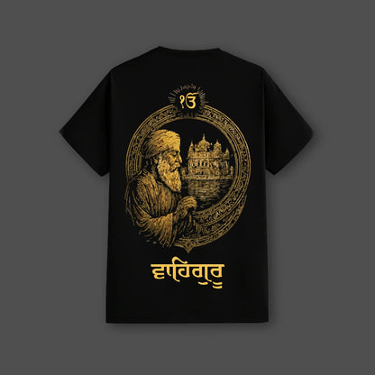Guru Nanak Dev Ji Golden Temple Regular Fit Black T-Shirt
