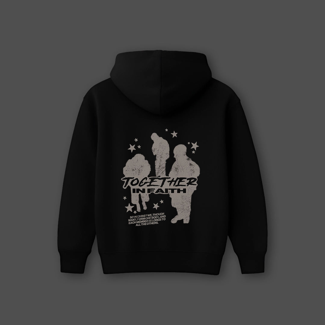 Vlack Together In Faith - Oversized Black Hoodie