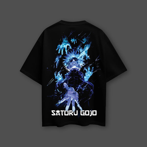 Satoru Gojo - Infinity Unleashed - Black Oversize Fit T-Shirt