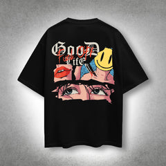 VLACK - Good Life, Dark Light – Black Oversized T-Shirt