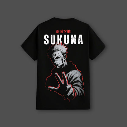 Sukuna Cursed King Jujutsu Kaisen Black Regular Fit T-shirt