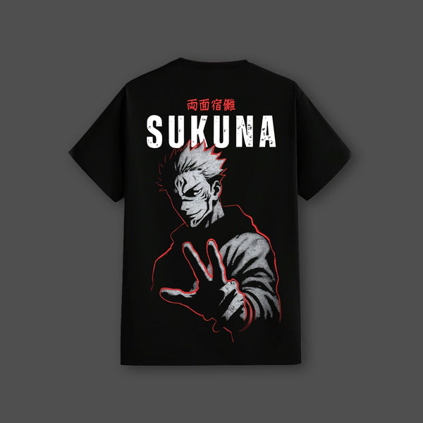 Sukuna Cursed King Jujutsu Kaisen Black Regular Fit T-shirt