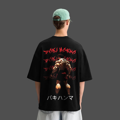Baki Hanma Baki Black Oversized Fit T-Shirt
