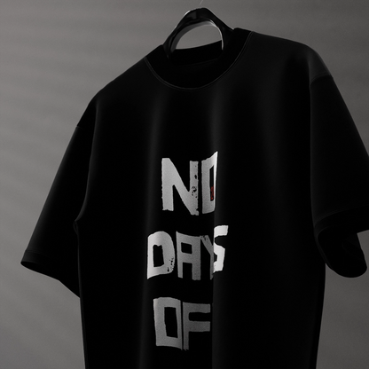 Vlack No Days Off - Black Regular Fit T-Shirt