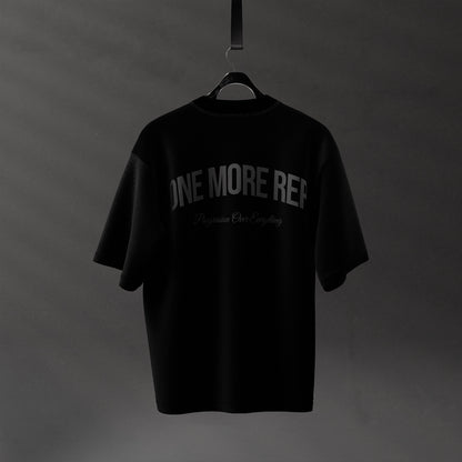 Vlack Grey One More Rep - Black Regular Fit T-Shirt