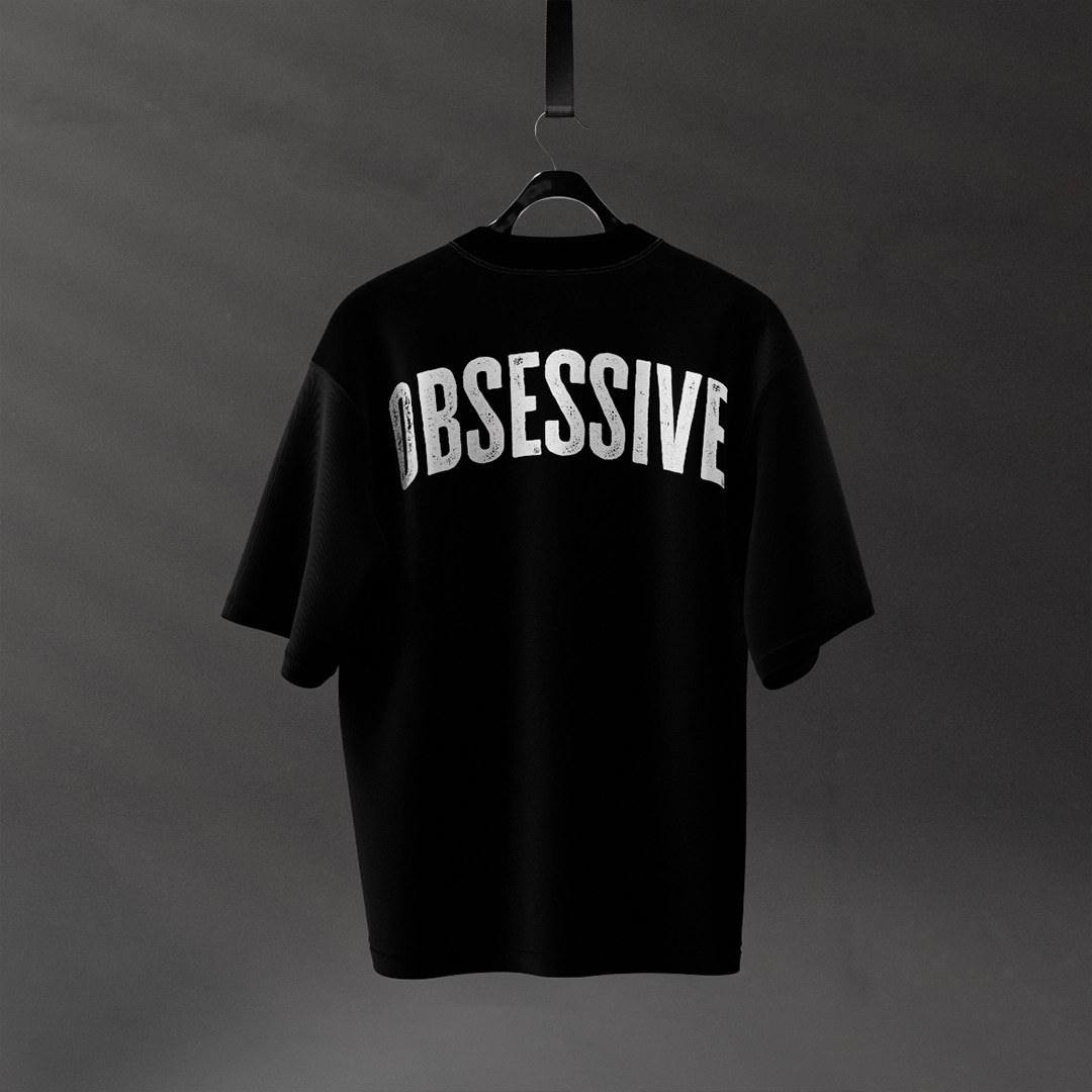 Vlack Obsessive - Black Oversize Fit T-Shirt