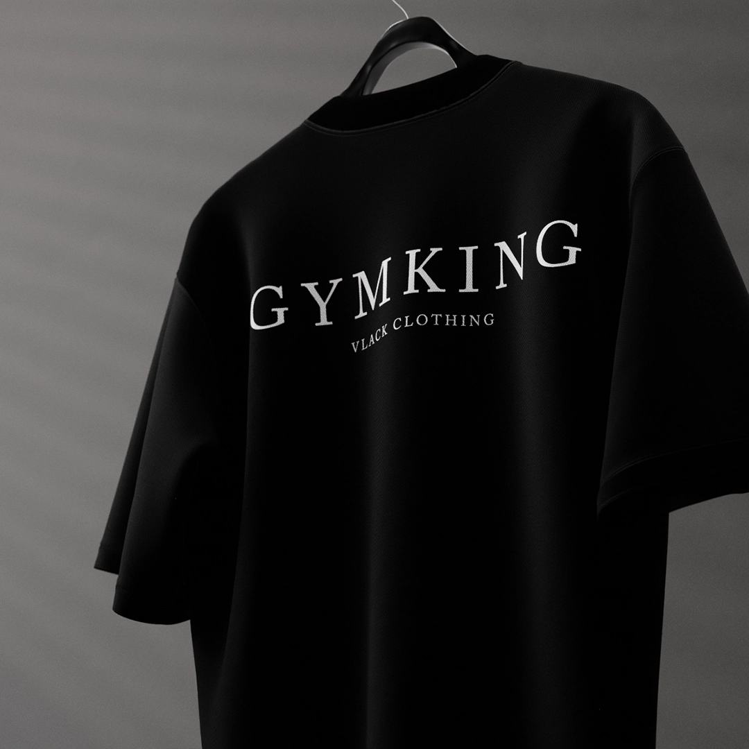 Vlack Gymking - Black Oversize Fit T-Shirt