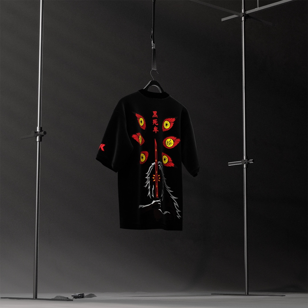 Kokushibo Demon Slayer Black Oversized Fit T-Shirt
