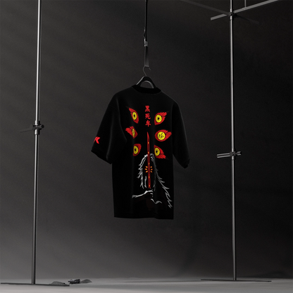 Kokushibo Demon Slayer Black Oversized Fit T-Shirt