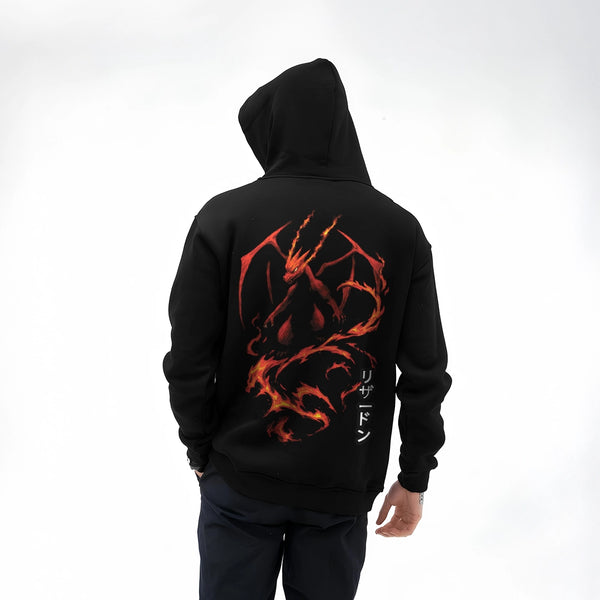 Vlack Charizard - Oversized Black Hoodie