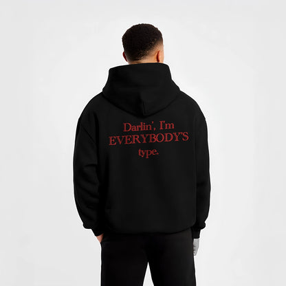 Vlack Darlin - Oversized Black Hoodie