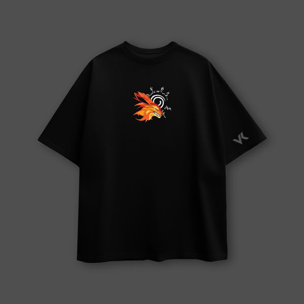 Naruto Uzumaki Kurama Mode – Oversized Fit Black T-Shirt - 2