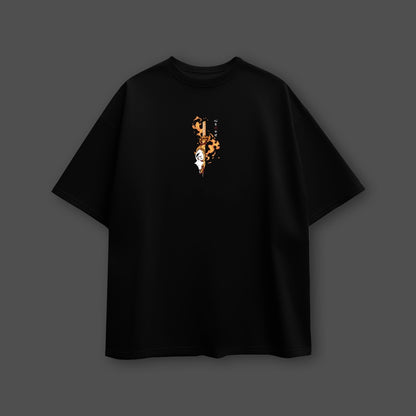 Kyojuro Rengoku Flame Hashira – Oversized Fit Black T-Shirt
