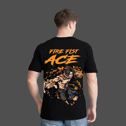 Portgas D. Ace Fire Fist – Regular Fit Black T-Shirt