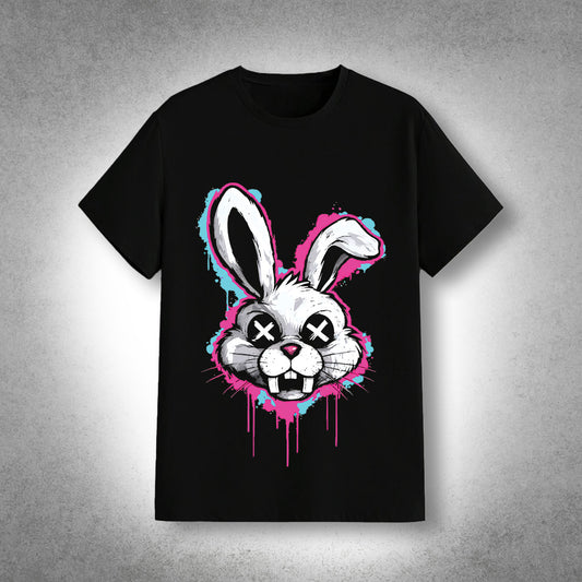 VLACK - Chaos Bunny - Black Regular Fit T-Shirt