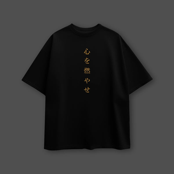 Rengoku Demon Slayer Black Oversized Fit T-shirt - 2