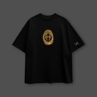 Guru Nanak Dev Ji Golden Temple Oversized Fit Black T-Shirt