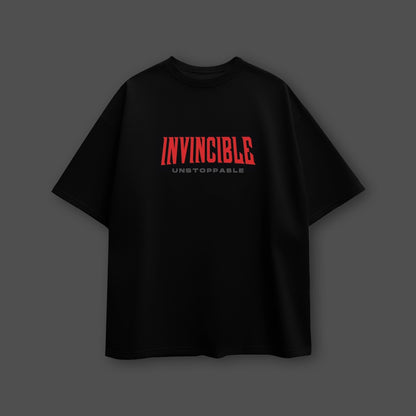 Vlack Invincible Unstoppable - Black Oversize Fit T-Shirt