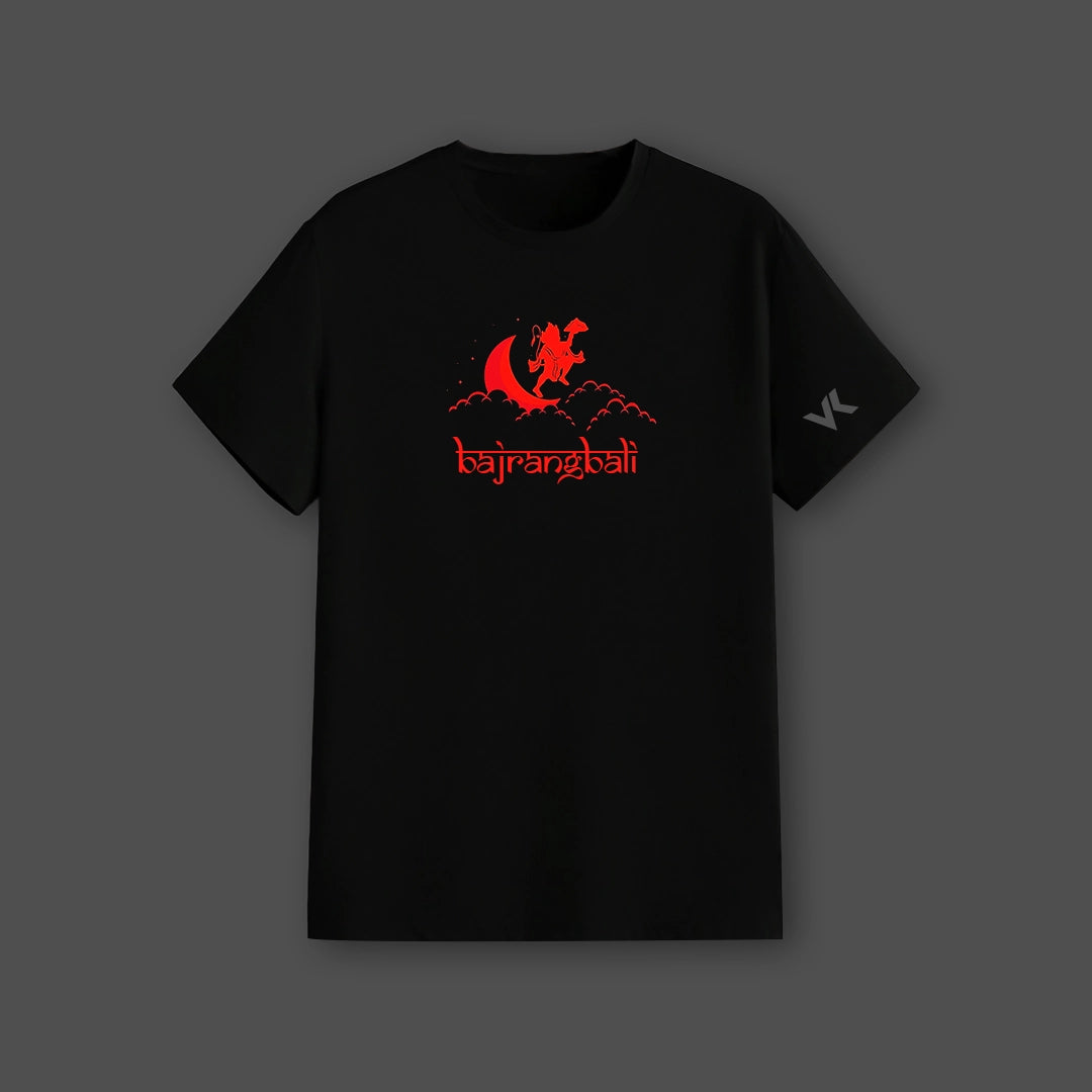Hanuman Ji Warrior Regular Fit Black T-Shirt