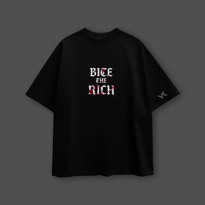 Vlack Bite The Rich Black Oversized Fit Tshirt