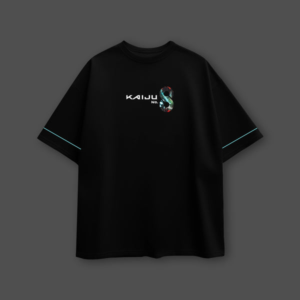 Kaiju Battle Monster Black Oversized Fit T-shirt - 2