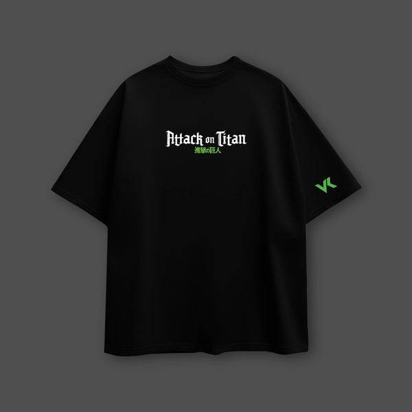 Eren Yeager Attack on Titan Black Oversized Fit T-shirt - 2