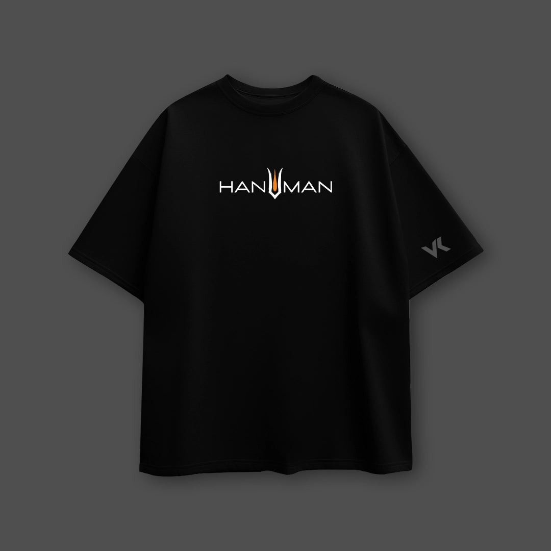 Hanuman Ji Profile Oversized Fit Black T-Shirt