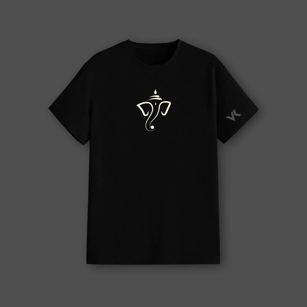 Shree Ganesh Ji Regular Fit Black T-Shirt