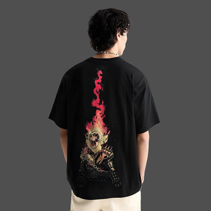 Soul on Fire - Black Oversize Fit T-Shirt - Front HD Print