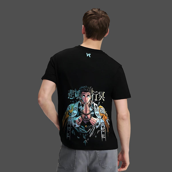 Gyomei Himejima Demon Slayer Black Regular Fit T-Shirt