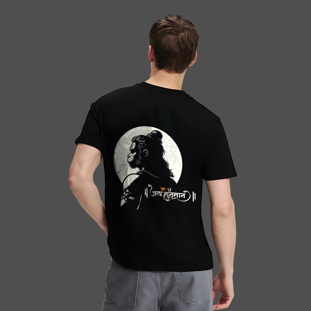 Jai Hanuman Ji Regular Fit Black T-Shirt