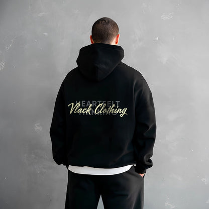 Vlack Heartfelt Thinking - Oversized Black Hoodie
