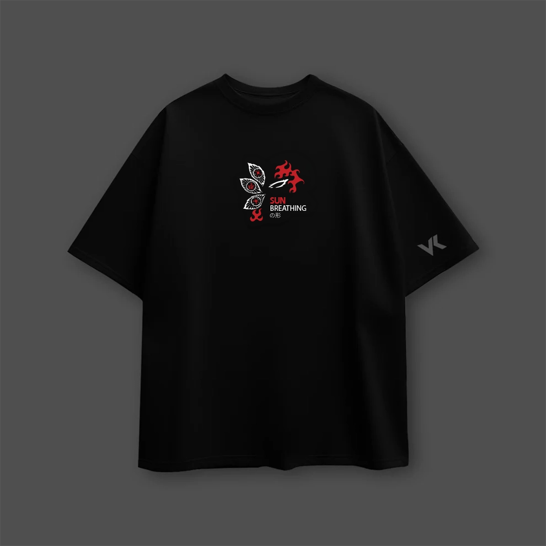 Sun Breathing Legend Yoriichi – Oversized Fit Black T-Shirt