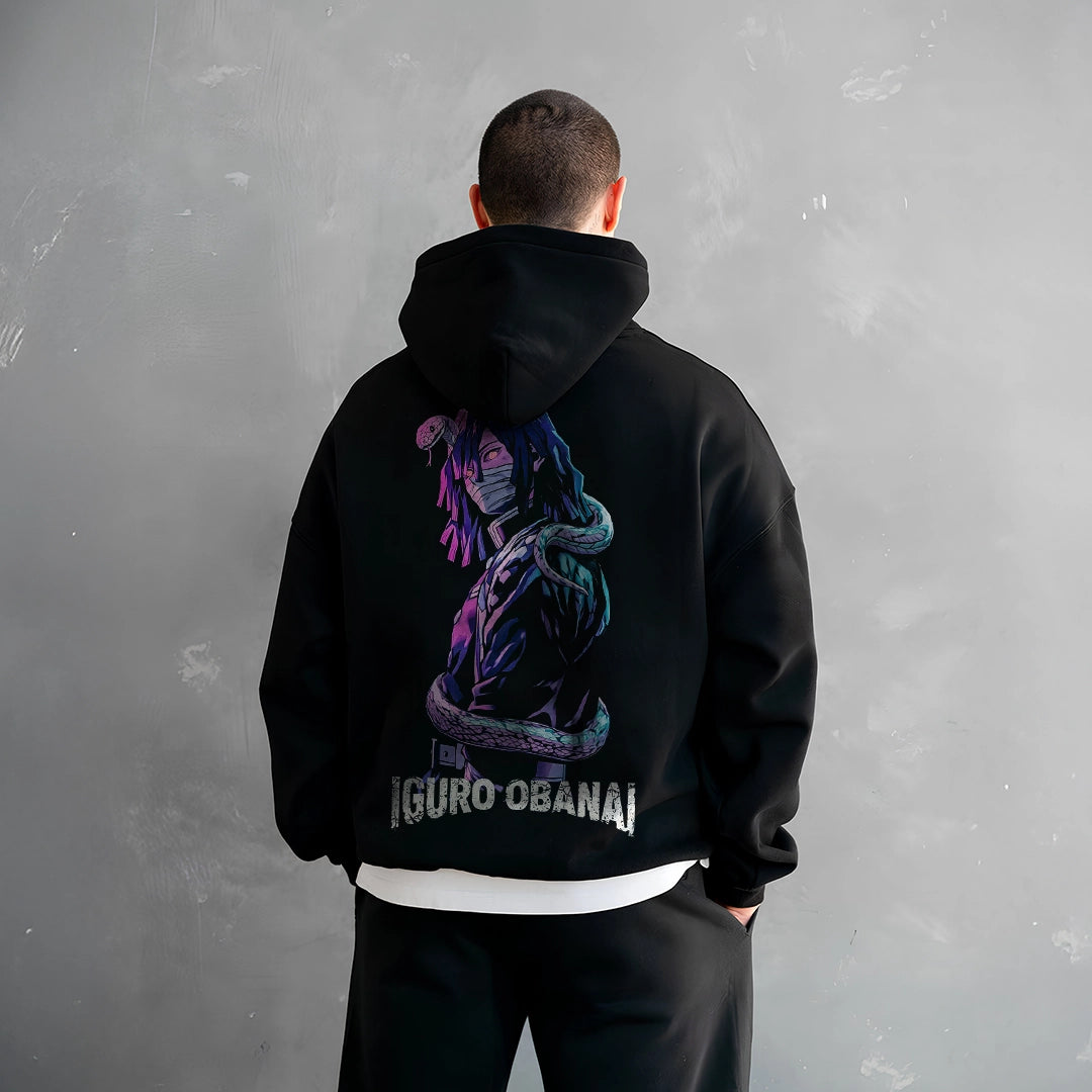 Vlack Iguro Obanai - Oversized Black Hoodie