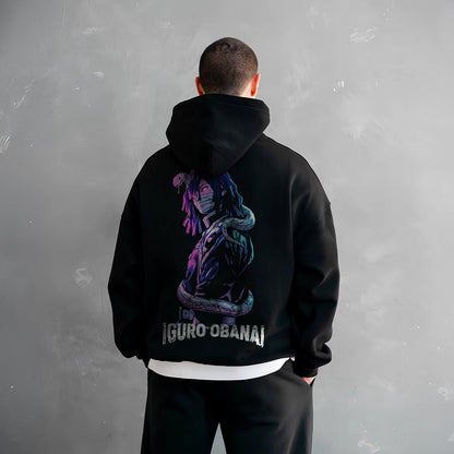 Vlack Iguro Obanai - Oversized Black Hoodie