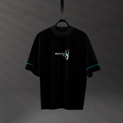 Kaiju Battle Monster Black Oversized Fit T-shirt