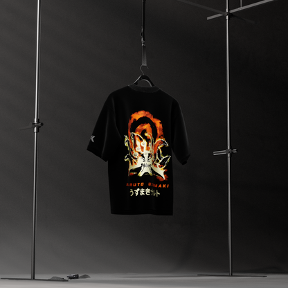 Naruto Uzumaki Kurama Mode – Oversized Fit Black T-Shirt