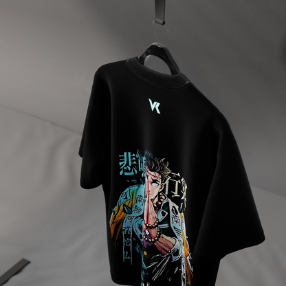 Gyomei Himejima Demon Slayer Black Oversized Fit T-Shirt