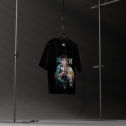 Gyomei Himejima Demon Slayer Black Oversized Fit T-Shirt