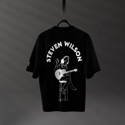 Steven Wilson Guitar Oversized Fit Black T-Shirt