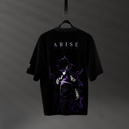 Shadow Monarch Arise Solo Leveling Black Oversized Fit T-shirt
